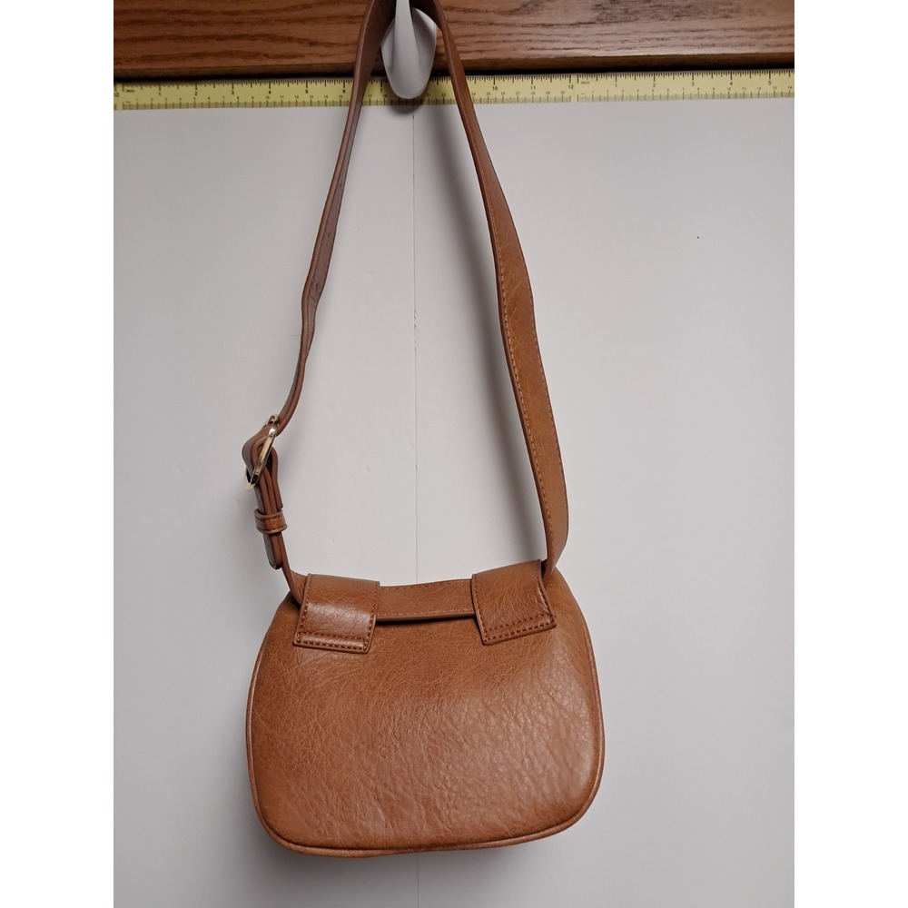 Moda Luxe Juno Belt Bag In Brown Vegan Leather With A Red And Navy Blue Stripe - Picture 5 of 8